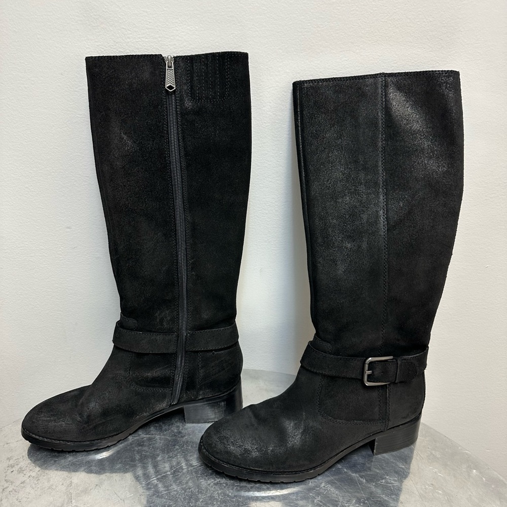 Donald Pliner Black Brushed Suede Boots. Size 9 1/2